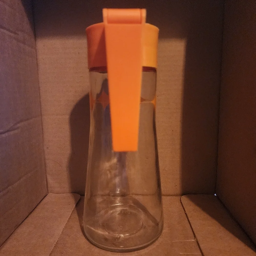 VTG MCM Anchor Hocking Orange Starburst Pitcher vibrant mid-century entertaining